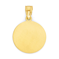 Pendentif Saint Michel Archange en laiton gravable sur mesure, plaqué or 14 carats, bicolore, rond, amulette religieuse, collier pour homme