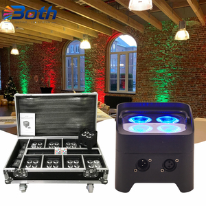 4x18W RGBWA+UV Wireless LED Stage <b>Light</b> Rechargeable Par Uplight for Event Decoration - Product Image 1
