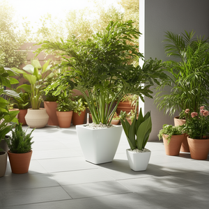 Maceta Cuadrada Blanca Inteligente con Sistema de Riego Automático para Uso en Interiores y Exteriores, Paquete de 2 - Product Image 2