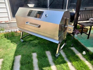 <span class=keywords><strong>Spiedo</strong></span> per <span class=keywords><strong>Girarrosto</strong></span> in Acciaio Inox Resistente, Motore per Barbecue, Spiedini Regolabili, Accensione Automatica/Elettrica, Combustibile a Carbone/Legna - Product Image 5