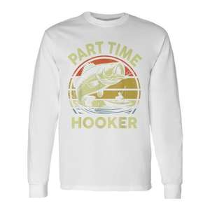 T-shirt à manches longues avec humorisme de pêcheur occasionnel, blague sur le papa pêcheur de bar - Product Image 1