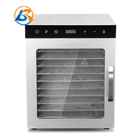 Industriële Fruit Drogen Voedsel Droger 10 Trays Rvs Fruit Groente Vlees Droger Voedsel Dehydrator