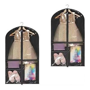 Sac de <span class=keywords><strong>rangement</strong></span> pliable en tissu non tissé et PVC pour vêtements, <span class=keywords><strong>housse</strong></span> anti-poussière pour robes, pour l'organisation des vêtements à la maison et en voyage - Product Image 1