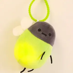 Cute Fun Product Plush 11cm Keychain Cute Embroidery Glowing Firefly Plush Toy