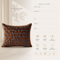 Housse de coussin décorative de luxe - Coussin tissé haut de gamme avec fermeture éclair invisible pour canapé, lit, décoration intérieure (personnalisable)