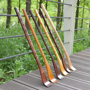 Wooden Back Scratcher Long Handle Massager Gua Sha Tool Rectangle Modern Simple Style - Product Image 4