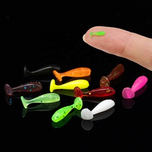 20 piezas de alta calidad, 1 cm, 0.025 g, micro señuelos blandos de PVC con cola en T para pesca de lubina en agua dulce y salada, jigging y wobbling. - Product Image 1
