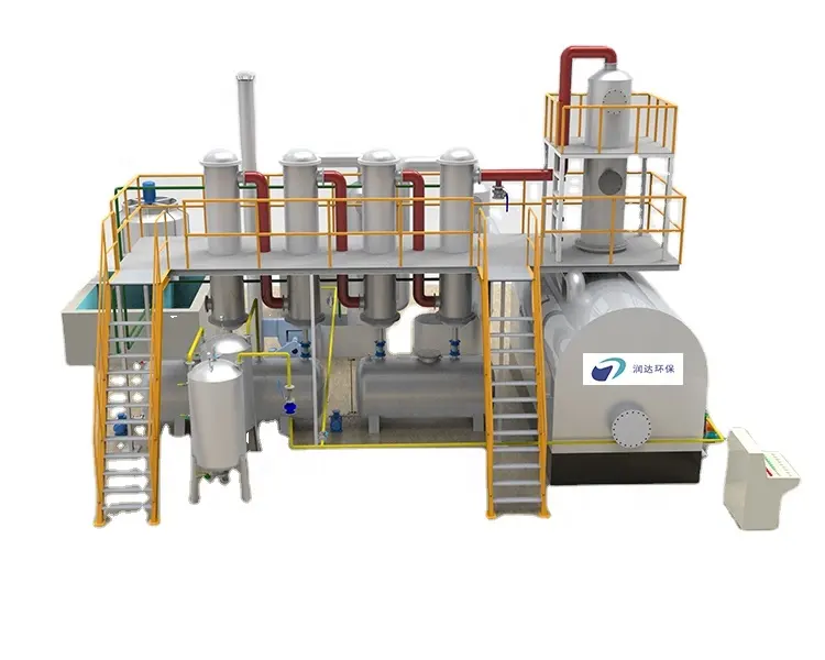 pretty cost 1-15TPD Waste Motor/Engine Oil to Diesel Fuel Distillation Plant Pyrolysis Tyre Plastic Oil Refinery Plant