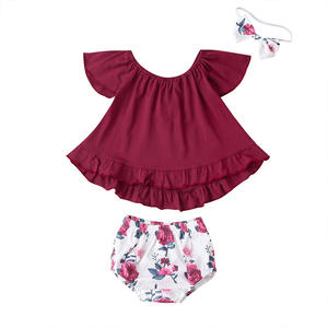 Vêtements pour bébés en gros Chine Sous-vêtements Enfants Tissu Plissé Petites filles Robes Costumes - Product Image 1