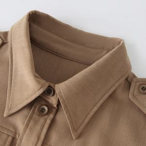 Abiti da donna Streetwear personalizzati <span class=keywords><strong>senza</strong></span> <span class=keywords><strong>maniche</strong></span> tinta unita plissettata Maxi <span class=keywords><strong>camicia</strong></span> abbottonata da donna Utility abito Cargo 2024 - Product Image 3