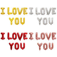 Décorations de fête de mariage, cadeaux, ballons en feuille d'aluminium de 16 pouces avec inscription « JE T'AIME », ballons gonflables