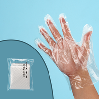 Gants en polyéthylène transparents personnalisés avec logo, pour la coloration des cheveux, la préparation des aliments, les usines, prix bas.