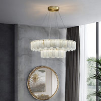 Suspension linéaire moderne de luxe en marbre naturel et cuivre avec LED, garantie incluse, idéale pour tables à manger et îlots de cuisine