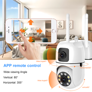 V380pro4mب عدسة مزدوجة لاسلكية تنبيه ثنائي الاتجاه صوت رؤية ليلية ذكية كشف الحركة CCTV بطاقة ذاكرة - Product Image 6