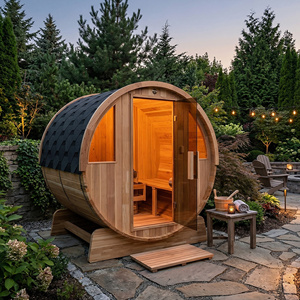 Sauna de Madera Compacta para 2-4 Personas, Sauna Seca para Jardín con Calentador Harvia, Ventana de Vidrio y Techo de Asfalto - Product Image 1