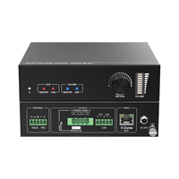 Compacto 60W Mini amplificador de potencia Bridgeable Estéreo Analógico RCA Hogar HI-FI Dante Networked 24V DC/PoE + Disparador remoto Metal