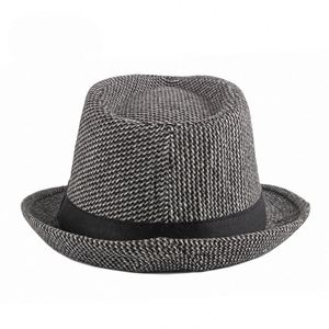 Chapeaux Fedora Jazz en Laine Nouvelle Collection Automne Hiver pour Hommes d'Âge Moyen, avec Imprimé Gonflé et Pare-Soleil Intégré - Product Image 3