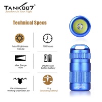 Tank007 E15 Ai Lampu Senter Mini Aluminium LED Kuat Gantungan Kunci Senter Logo Kustom untuk Penggunaan Sehari-hari Lampu Portabel Darurat