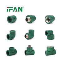 Raccords de tuyauterie d'eau PPR IFAN couleur personnalisée vert foncé 20-110 mm résistants aux UV pour extérieur, raccords de plomberie PPR