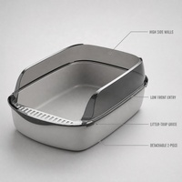 Bac à litière semi-fermé extra-large, bac à excréments pour chat à parois hautes épaissies, toilette pour chat anti-éclaboussures