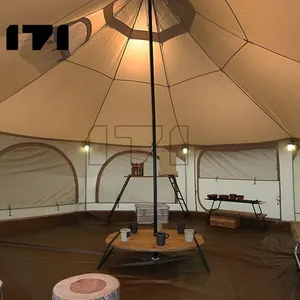 Glamping su geçirmez pamuk tuval çan açık Yurt çadır