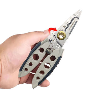 Pince à dénuder manuelle multifonction OEM métrique 7 pouces en acier inoxydable, coupe-câble et outil de sertissage pour le bricolage - Product Image 1