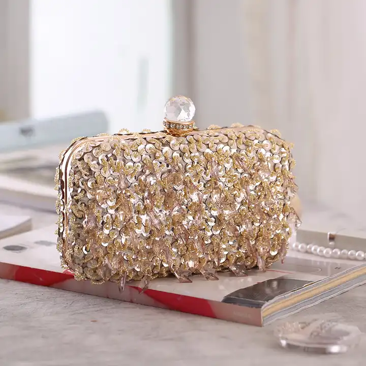 Women Gold Crystal Evening Bags Metal Hard Case Gift Box Big Stone Clutch  Purse Diamond Minaudiere Wedding Handbag Bridal Purses - AliExpress