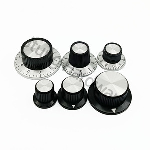 Schwarz Gold Silber Grau Rot Blau Aluminium Rändel rock Hut knopf 18 Zähne D Wellen verstärker Potentiometer Schalter knopf - Product Image 4