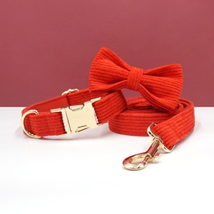 <span class=keywords><strong>Tiktok</strong></span> <span class=keywords><strong>me</strong></span> hizo comprarlo 2024 collar calmante para perros de pana Linda correa de perro personalizada y collar elegantes correas de Mascota de pana roja - Product Image 1