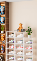Boîte de Rangement à Chaussures en Acrylique Transparent avec Façade Abattante Magnétique et Tiroirs Empilables pour Baskets, Idéale pour la Maison ou le Bureau