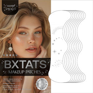 Nuova tendenza da donna argento Glitter lentiggini temporaneo impermeabile trasferimento acqua adesivi tatuaggio trucco cuori e stelle Design - Product Image 5