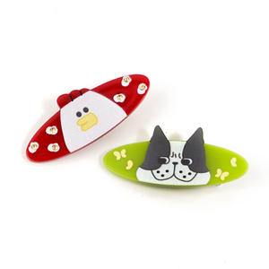 Pinzas para el Cabello con Diseño de Animales de Dibujos Animados de 6 cm, Pinzas de Acetato Mini, Pinzas con Diseño Personalizado de Flores y Diamantes - Product Image 3