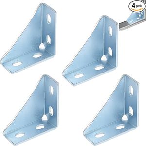 HENENG Industrial – Lot de 4 supports à angle droit renforcés à 90 degrés pour profilé en U de 1-5/8 po, en acier robuste à 4 trous, 5 mm - Product Image 2