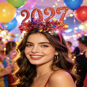 Fascia <span class=keywords><strong>per</strong></span> Capelli con Paillettes 2027 <span class=keywords><strong>per</strong></span> <span class=keywords><strong>Capodanno</strong></span>, Adorabile Decorazione Luminosa a Forma di Stella, Accessorio <span class=keywords><strong>per</strong></span> Foto, Copricapo Creativo <span class=keywords><strong>per</strong></span> Decorazioni di <span class=keywords><strong>Capodanno</strong></span> - Product Image 2