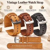 Bracelet de montre en cuir Crazy Horse souple à dégagement rapide 20/22mm, style vintage mat, personnalisable OEM ODM