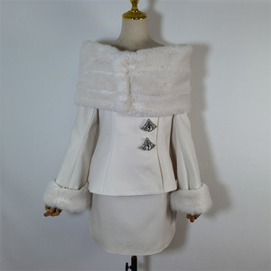 2024 abito di pelliccia simulata in stile principessa autunnale e invernale, la ricca <span class=keywords><strong>ereditiera</strong></span> indosserà un abito con collo di pelliccia - Product Image 3