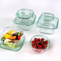 Contenants de stockage alimentaire en verre résistant à la chaleur, ensemble de 7 pièces, compatibles avec le four à micro-ondes, 240 ml/560 ml/1370 ml, bols de préparation des repas
