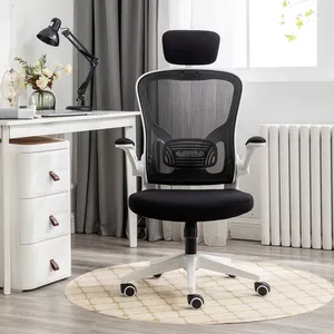 Продажа с завода, роскошные белые поворотные эргономичные сетчатые офисные стулья с высокой спинкой, вращающийся игровой стул для персонала