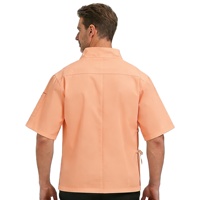 Veste de chef pour homme sur mesure, tissée, OEM d'usine, vente en gros, uniforme de chef en polycoton lavable/durable, logo/couleur personnalisés, restaurant