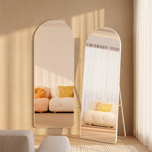 Espejo con marco de aleación de aluminio, espejo dorado arqueado cepillado, espejo de pared grande personalizado, espejo de pared arqueado moderno - Product Image 1