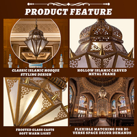 Lustre islamique sur mesure de grande taille, luminaire suspendu LED pour mosquée, palais, salle de prière, restaurant
