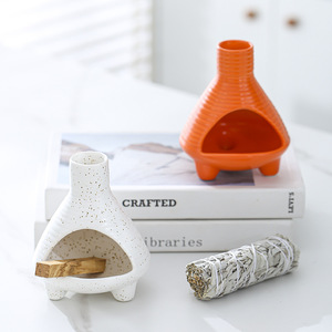 Poterie rouge vantage Palo Santo titulaire bâtons d'encens naturel bois sauge bavure bâton bougeoir prêt à expédier - Product Image 5