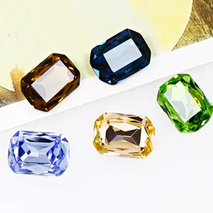 Rectángulo Octágono diamantes de imitación PointBack K9 Fancy Stone venta al por mayor diamantes de imitación cuentas de cristal sueltas para joyería accesorios DIY