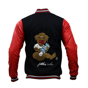 Jaket Bisbol Pria, Jaket Baseball Pria Desain Tracksuit Mode Bordir Logo Kustom - Product Image 3