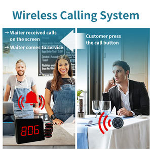 Chine usine 433 téléavertisseur sans fil serveur appel système <span class=keywords><strong>de</strong></span> radiomessagerie Restaurant Table numéro cloche Buzzer nourriture Restaurant café Bar - Product Image 3
