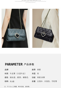 กระเป๋าหนังแท้แบบสะพายไหล่แฟชั่นสำหรับผู้หญิงรุ่นใหม่ยอดนิยม - Product Image 3