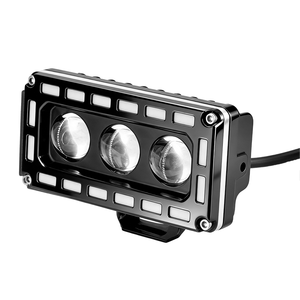 Phare de moto super lumineux étanche à 3 lentilles LED, projecteur bicolore avec anneau RGB, pour voitures, SUV, VTT (pièce de rechange) - Product Image 2
