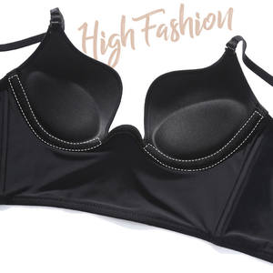 Sujetador de espalda baja sin costuras para mujer Sujetador profundo en forma de U con tirantes transparentes convertibles - Product Image 3