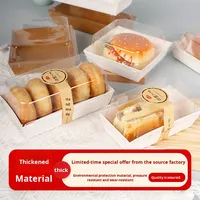 Boîte d'emballage de sandwich en carton rectangulaire pour nourriture à emporter viande soie jaune d'oeuf bouffée neige bouffée gâteau rouleau
