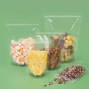 Hersluitbare Ziplock Stand Up Pouch Clear Plastic Voedsel Verpakking Transparante Zak Met Rits